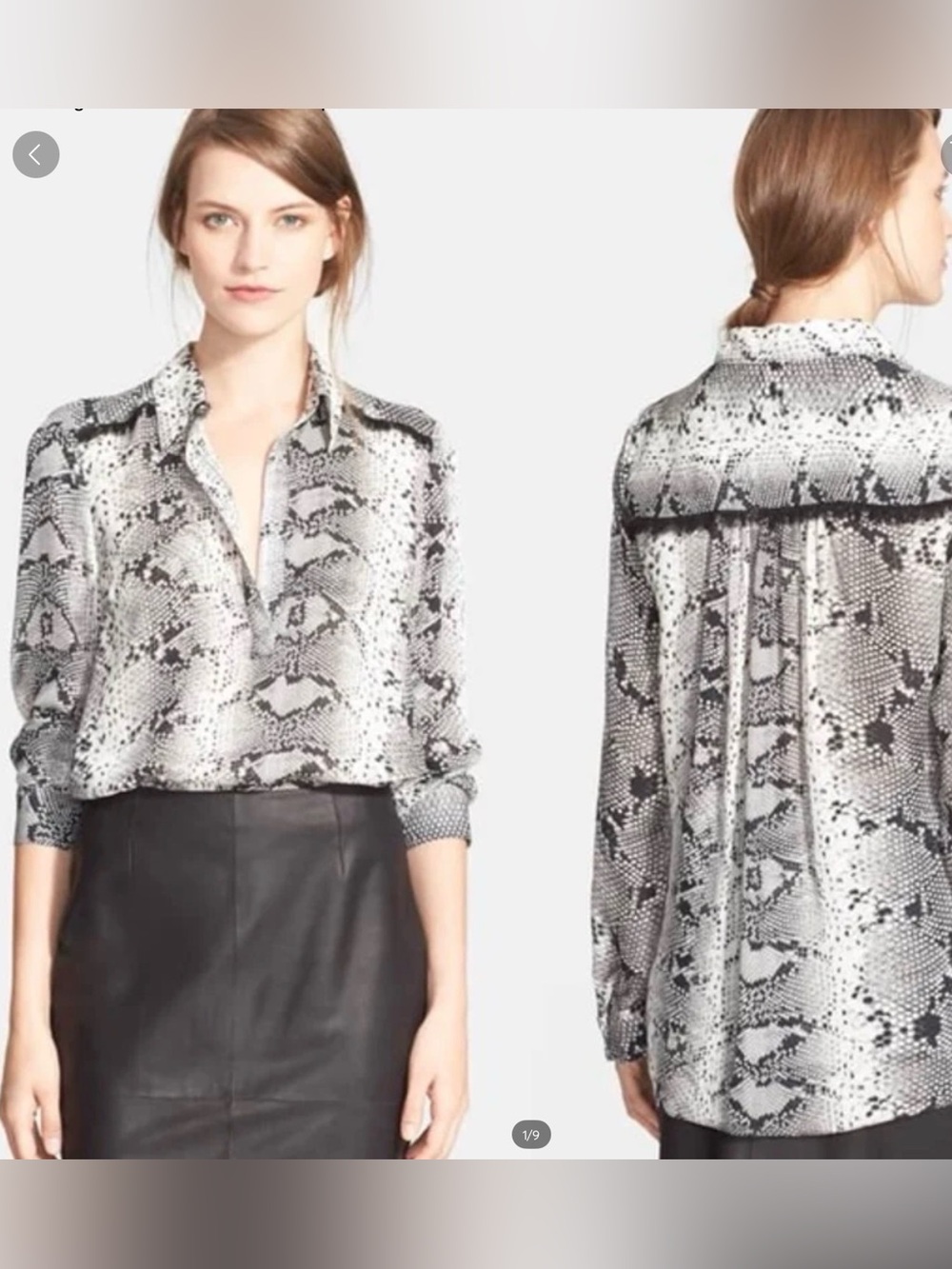 Elizabeth and James Black & White Snake-Print Button-Down Shirt